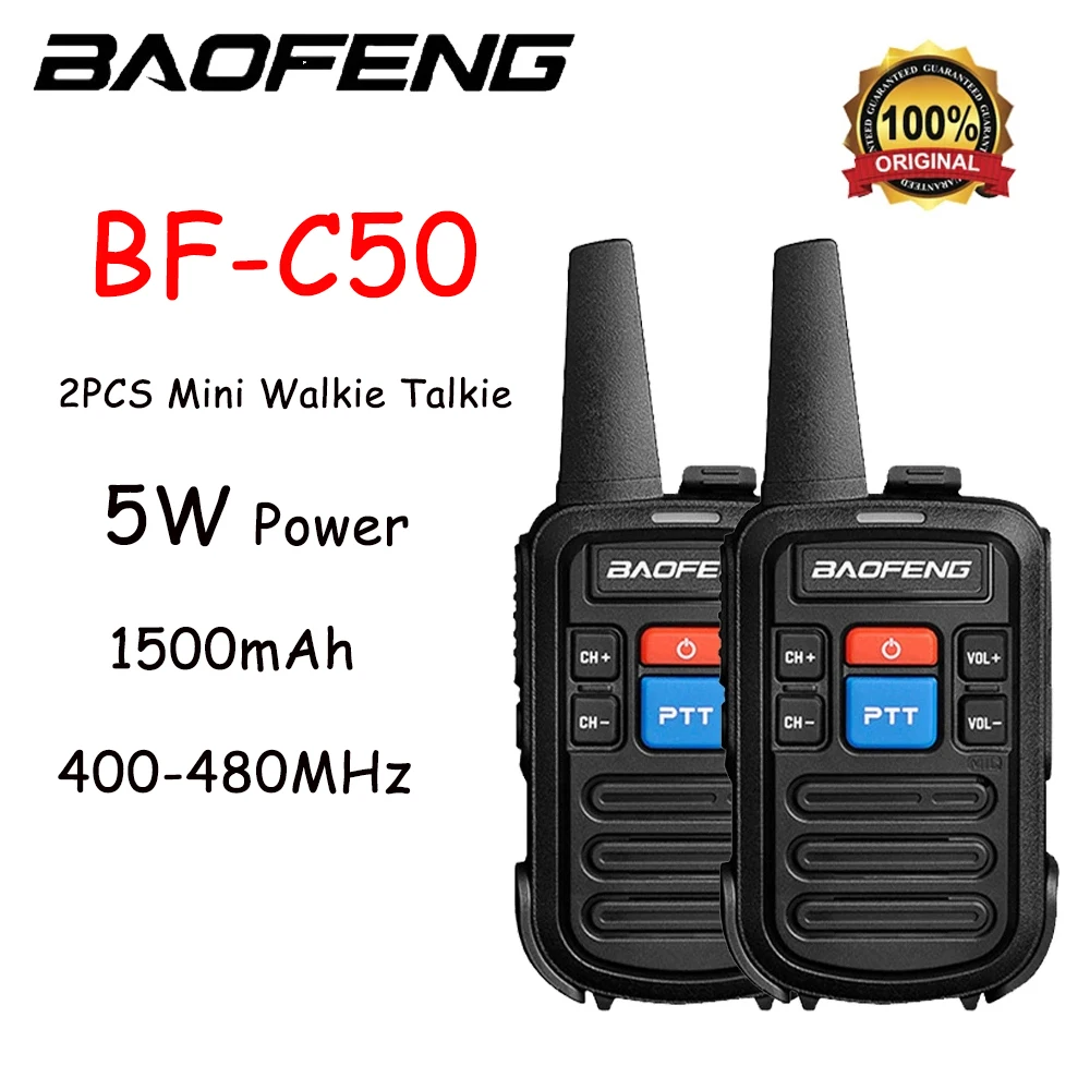 Baofeng BF-C50 2 stücke Mini Walkie Talkie Kinder Tragbare Amateurfunk Comunicador UHF 400-470 MHz Dual Band Zwei-weg Radio HF Transceiver