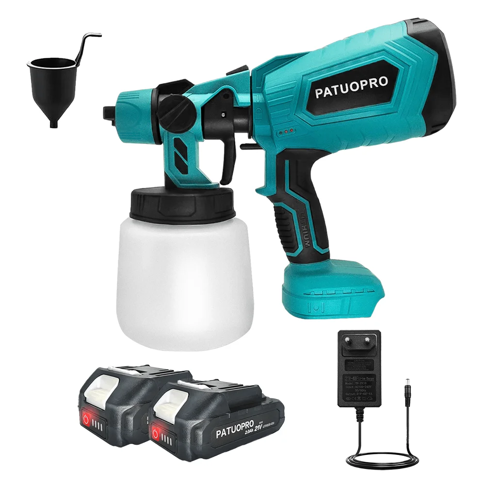 1000ML Cordless Electric Spray Gun Portable Paint Sprayer Auto Furniture Steel Coating Airbrush Fit Makita 18V Battery