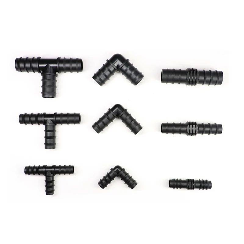 10 Chiếc Nhà Kính Ống PE 16 20 25 Mm Tee Thẳng Khuỷu Tay Cắm Ống Tưới Lắp Micro Xịt Thủy Lợi Phụ Kiện