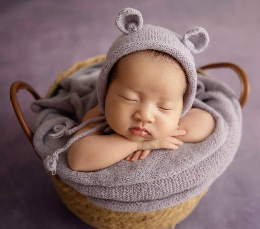 Knitting Newborn Stretch Wrap for Studio Photo Neutral Baby Photo Prop Swaddle Wrap Posing Fabric