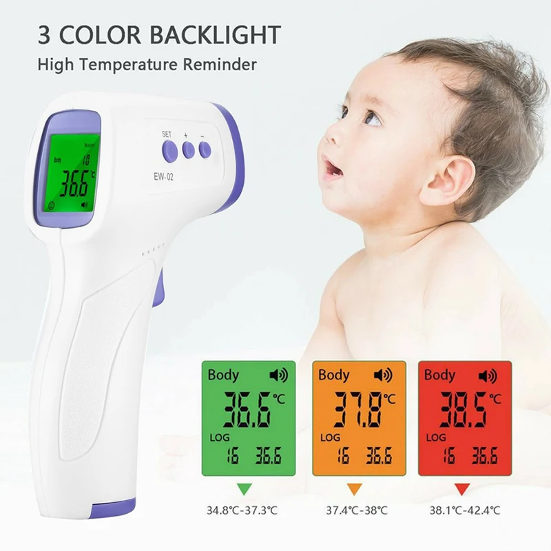 เครื่องวัดอุณหภูมิสำหรับเด็กทางการแพทย์จอ LCD ดิจิตอลอินฟราเรดวัดร่างกายหน้าผากหูไม่สัมผัสผู้ใหญ่ไข้ IR termometro เด็ก