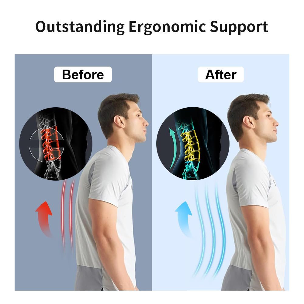 Back Brace Immediate Relief from Back Pain,Sciatica - Breathable Mesh Design with Lumbar Pad- Adjustable Support Straps for Work