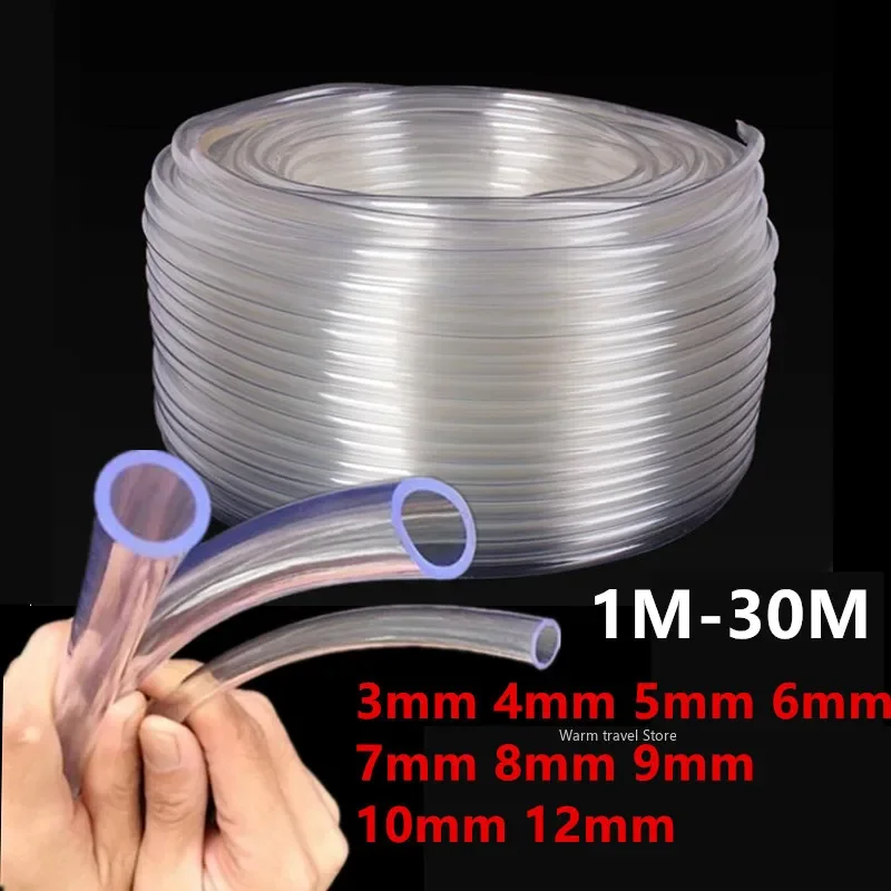 1M 3M 5M 10M 30M Trong Suốt Nhựa Dẻo PVC Vòi Bơm Nước Ống 3 5 6 7 8 9 10 12Mm Đường Kính Bên Trong Ống Cá Vườn Waterin