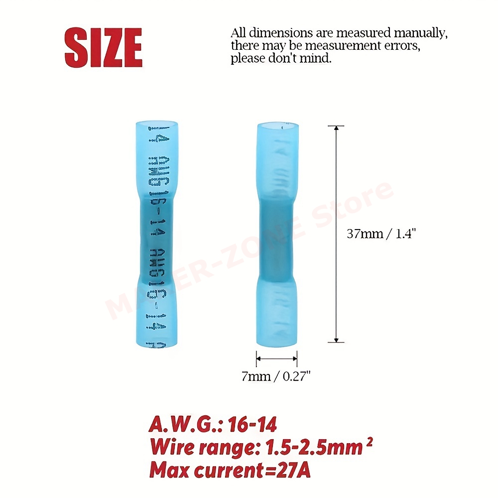 1000 Stuks Awg 22-16/16-14 Krimpkous Connectoren, Geïsoleerde Krimpdraad Connectoren Voor Boten, Auto 'S