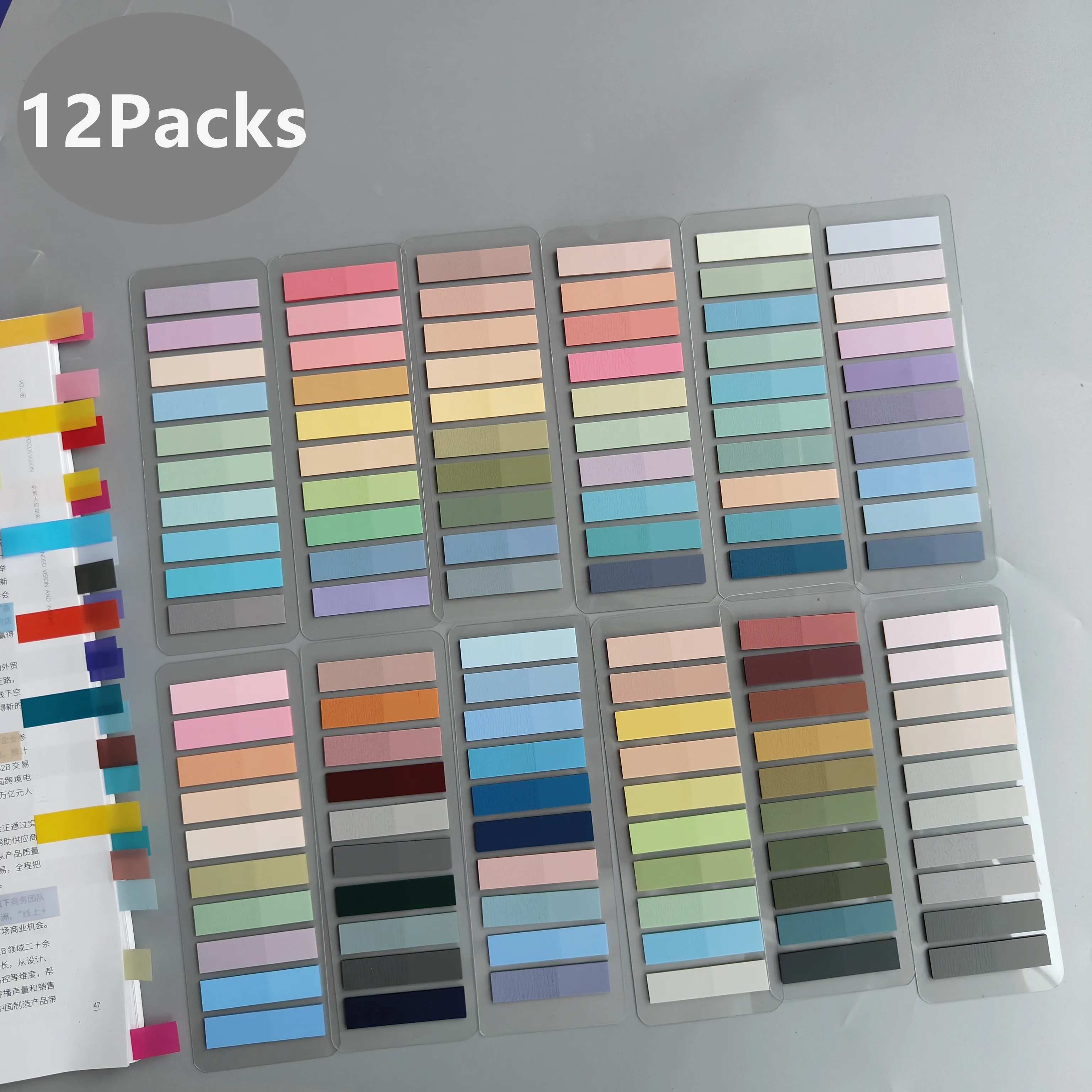 12 Packungen/Set transparente Haftnotizen, selbstklebende Lesezeichen, Anmerkungen, Lesebuch, transparente Registerkarte, Kawaii, niedliches Briefpapier