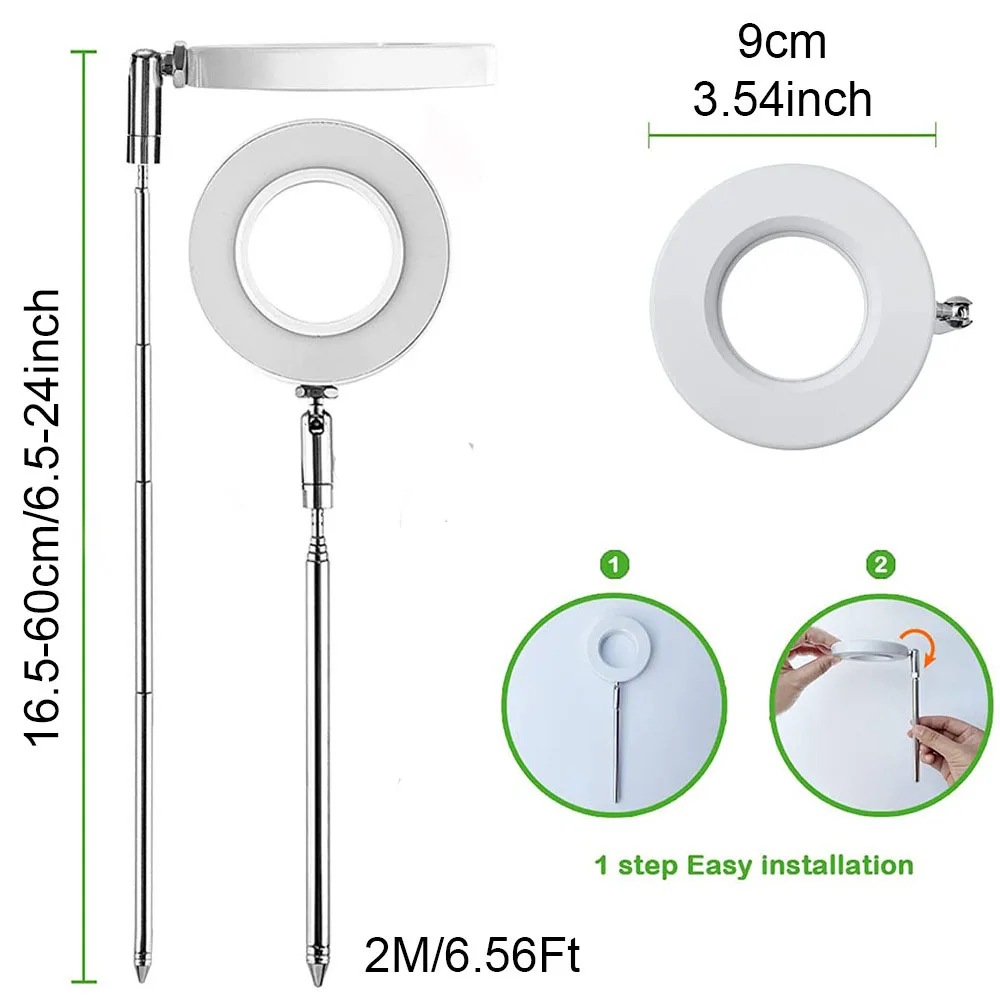 Lâmpada de crescimento LED solar interna de espectro completo, tempo de escurecimento USB, plantas suculentas, lâmpada de luz de preenchimento telescópica para cama de flores