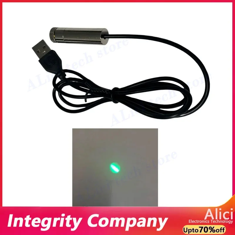 USB connector Green laser module 520NM 20mW green light 12mm laser head 5V laser head straight line cross line dot shape