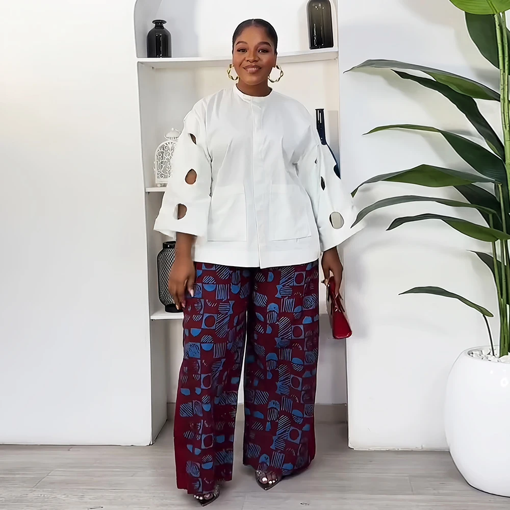 Two 2 Piece Pant Sets Women Summer Outfit Clothes African Dresses For Women 2025 Sexys New In Matching Set Dames Africa Clothing