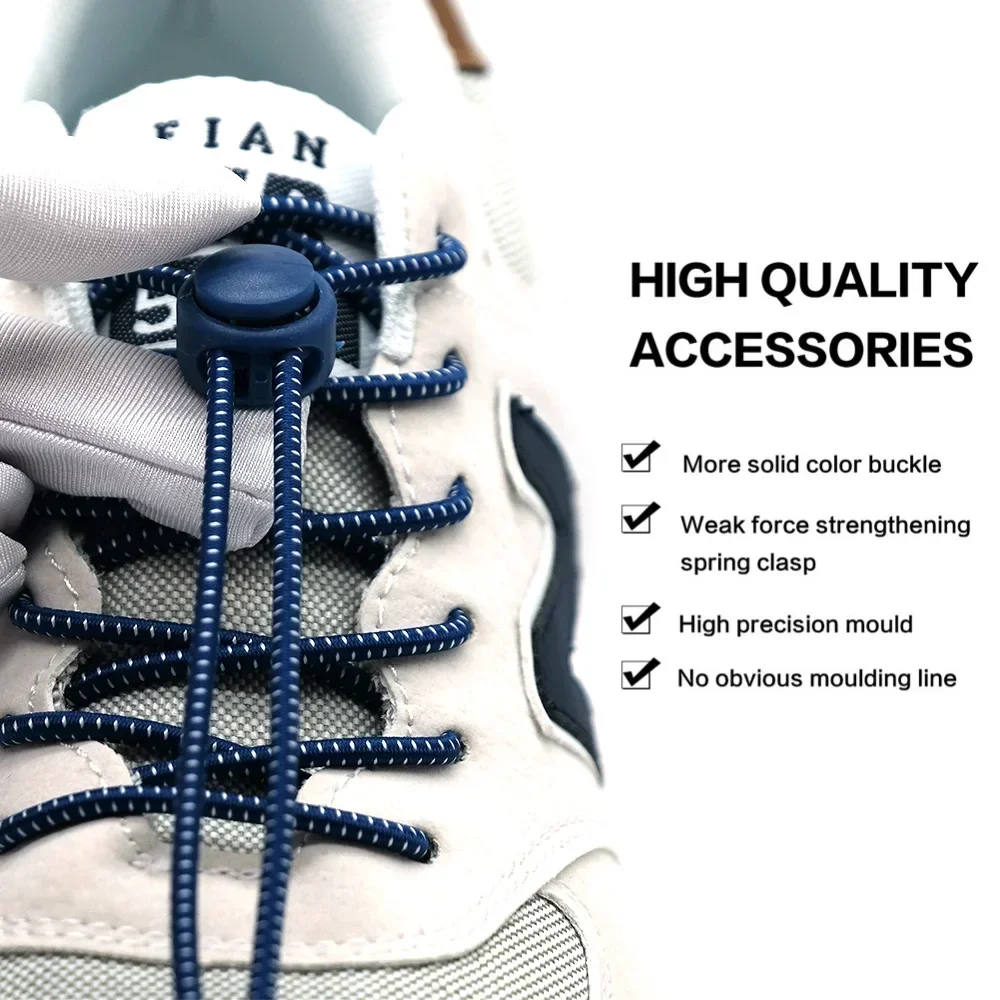 Cordones elásticos para zapatos sin cordones para senderismo, 17 colores, cordones para zapatillas, elásticos de goma con bloqueo redondo, cordones rápidos para perezosos