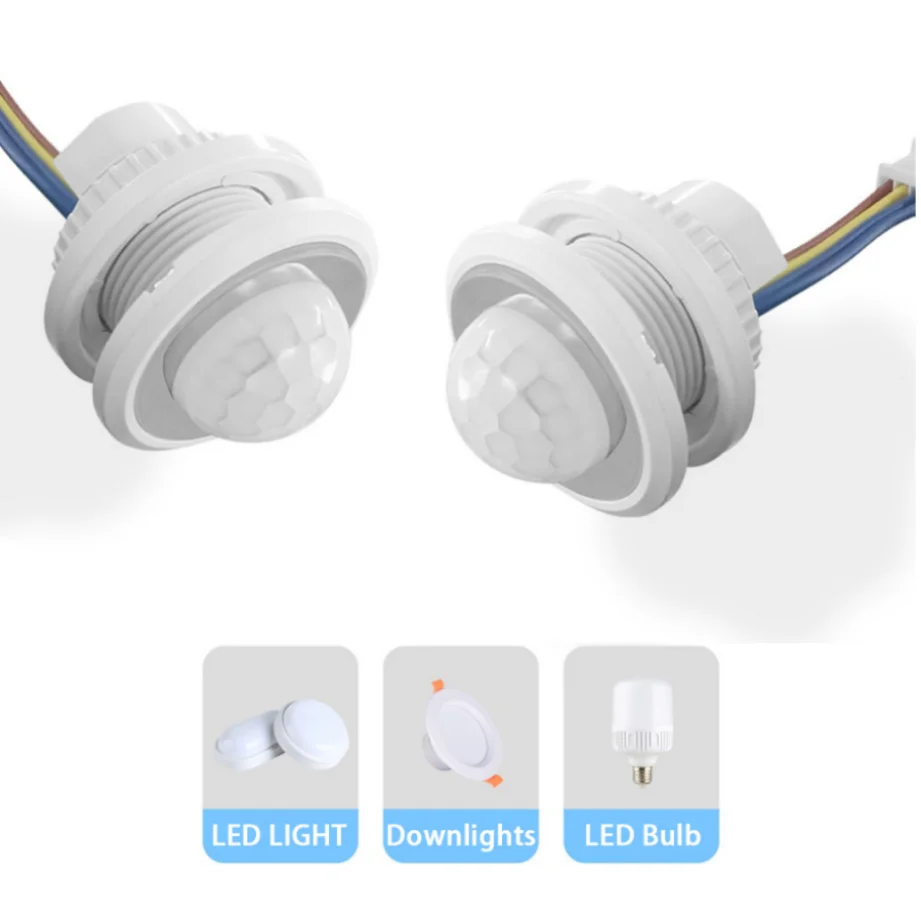 Detector infrarrojo PIR LED integrado AC 85V-265V IR interruptor de Sensor de movimiento infrarrojo para iluminación del hogar regulación de inducción