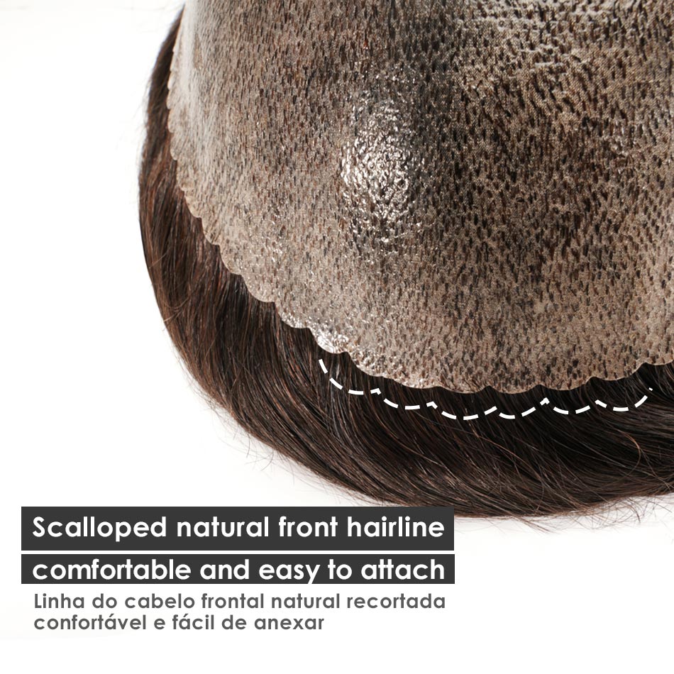 Nam Mao Mạch Prothesis 0.1Mm Nam Tóc Toupee Full Da Giả Tóc Giả Nam Tóc Thay Thế Hệ Thống