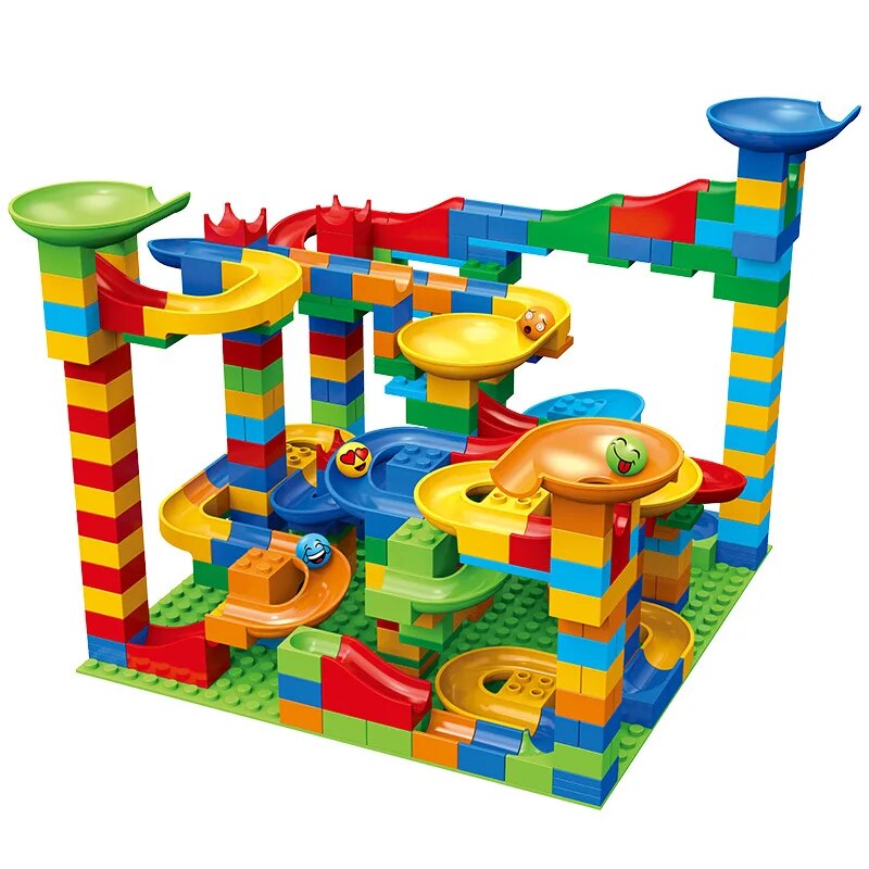 Montagem de blocos de construção variedade slide montagem pista montagem blocos de construção ornamentos modelo partícula