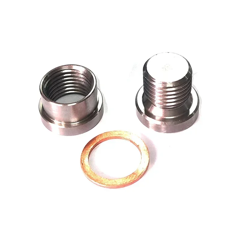 Aço inoxidável Inner Hexagon Plug E Nut Kit, O2 Oxigênio Sensor De Solda, Escape pisou Bung, M12X1.25, 1Pc