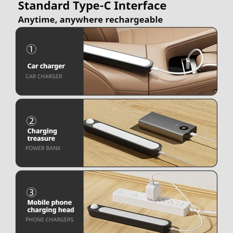 Trunk Car Sensor Light for Floor Trunk Hood USB Rechargeable Automatic Induction Light Bar Magnetic Maual Sensing Mode Lamp