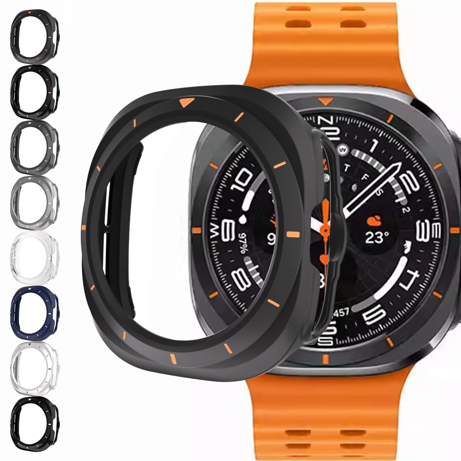 For Samsung Galaxy Watch 7 Ultra 47mm Smart Watch PC Protect Shell Protector Watch 47mm Frame Protective Case Bumper Shell