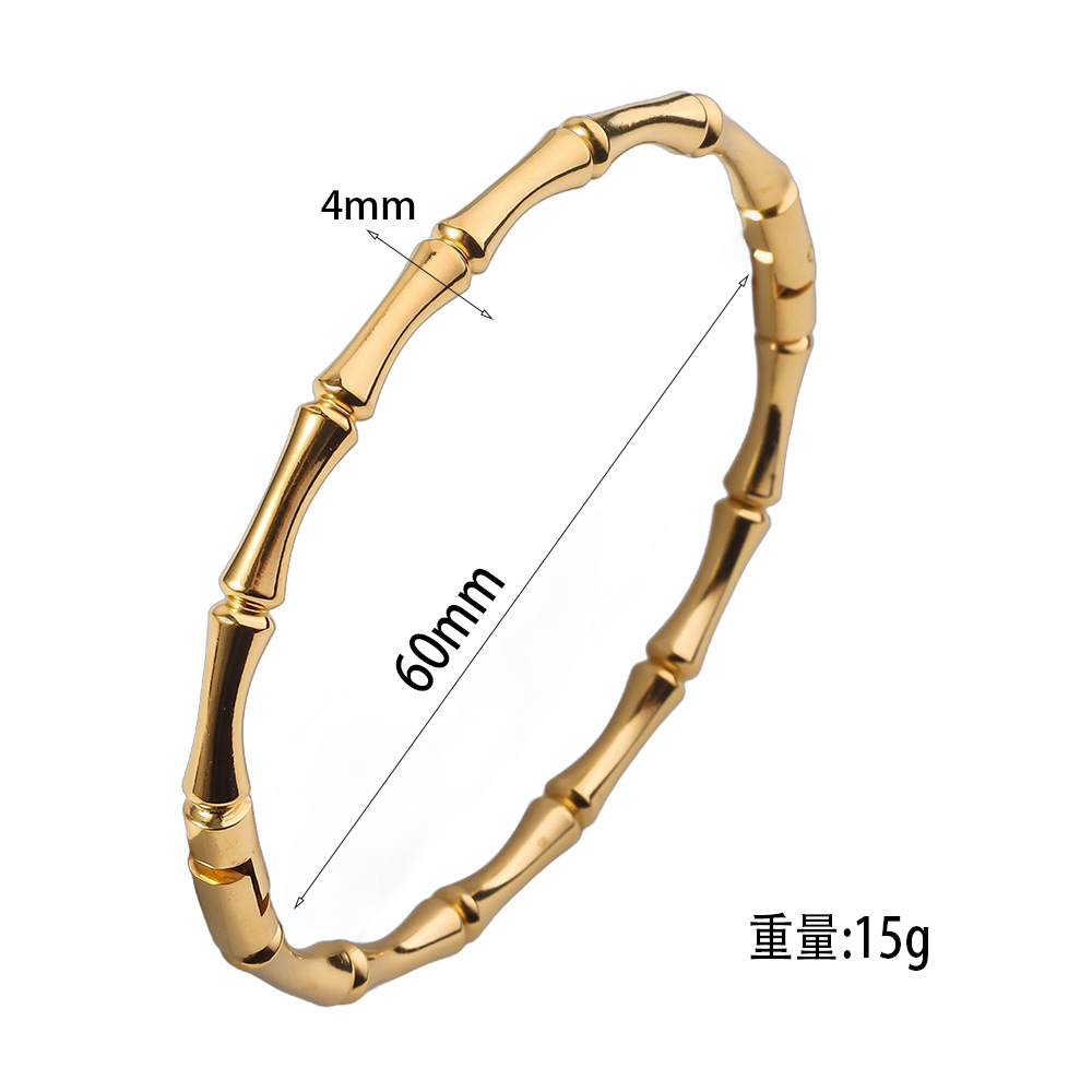 RAKOL Punk Cor do Ouro Bambu Joint Open Cuff Bangle Trend Bracelet Para Mulheres Homens Clássico Charme Bracelet Casal Mão Jóias Presente