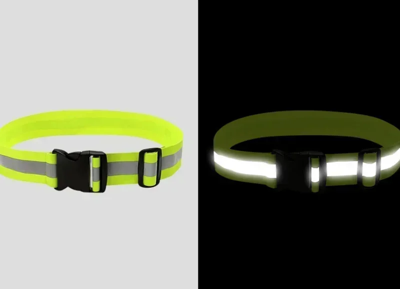 Reflective Band For Running High Visible Night Safety Gear For Arm Wrist Waist Ankle Adjustable Elastic Safety Reflective Belt