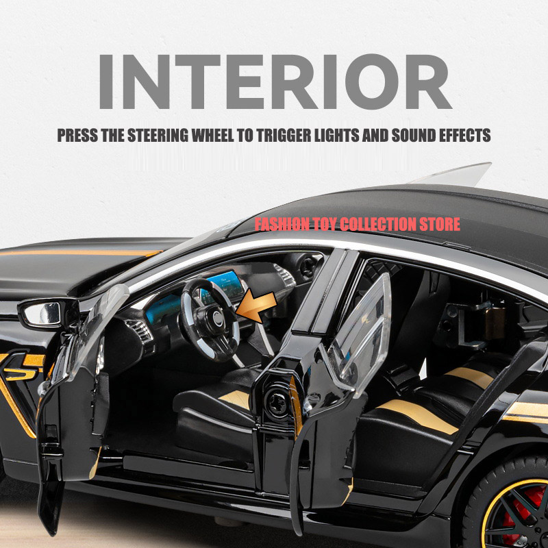 1:24 bwm m8 modelo de carro de liga rápida e furiosa, brinquedo fundido com som e luz, veículos de decoração, brinquedos para crianças, presente