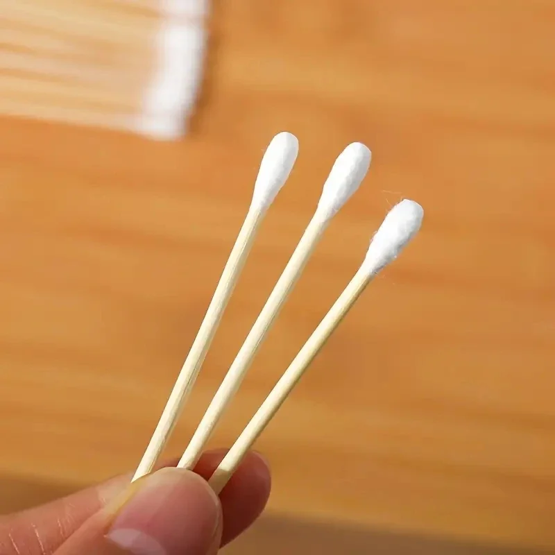 ขายส่ง 2000/1000pcs Unscented ผ้าฝ้ายไม้ Swabs แต่งหน้า,Double-Headed, กําจัดและทําความสะอาดหูผ้าฝ้าย Swabs