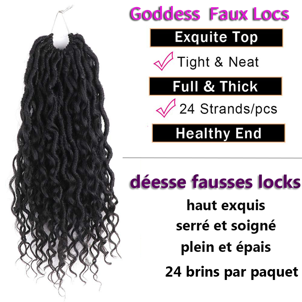 Encaracolado rio locs deusa falso locs crochê cabelo pré-loop tranças sintéticas extensões longo preto dreadlocks trança cabelo iparty