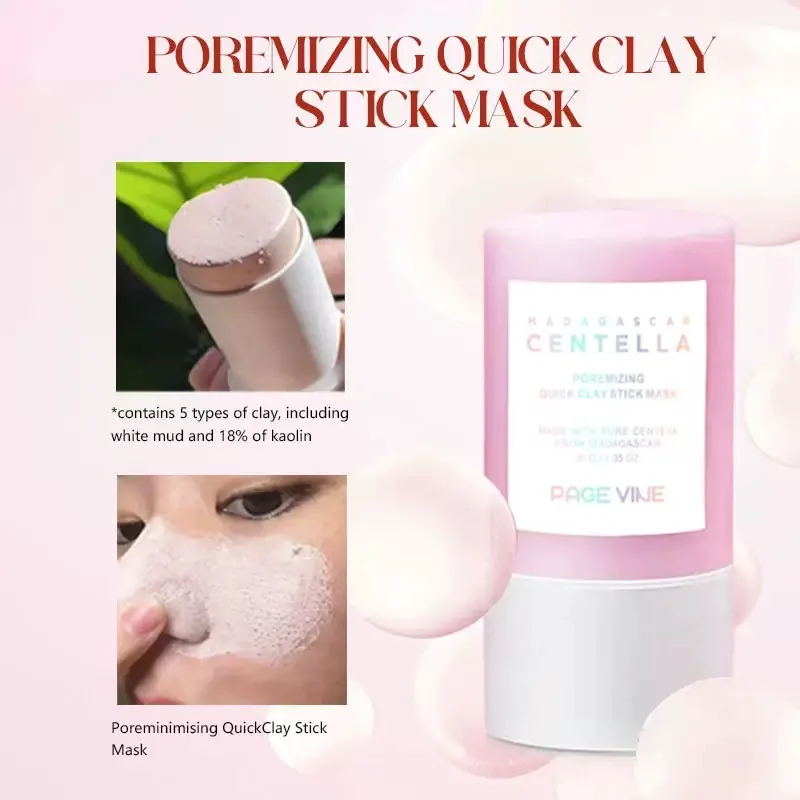 Pink Salt Facial Cleansing Mud Stick Soften Old Keratin Clean Pores Skin Softening Moisturizing Improve Skin Texture Solid Mask