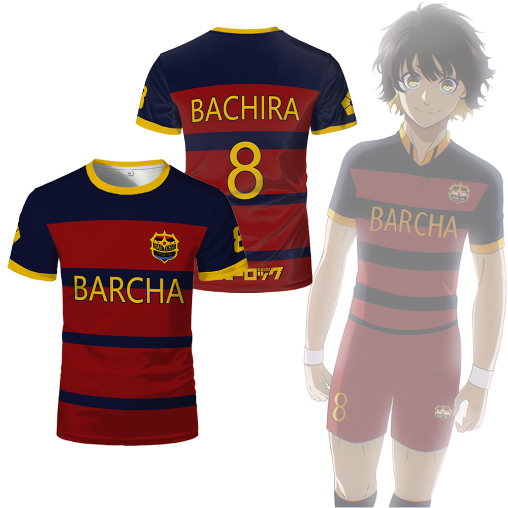 Blue Lock FC Barcha Cartoon Anime Cosplay Men Jersey Summer Short Sleeve Children Tee Tops 2024 Style Fashion Mens Boys T-shirt