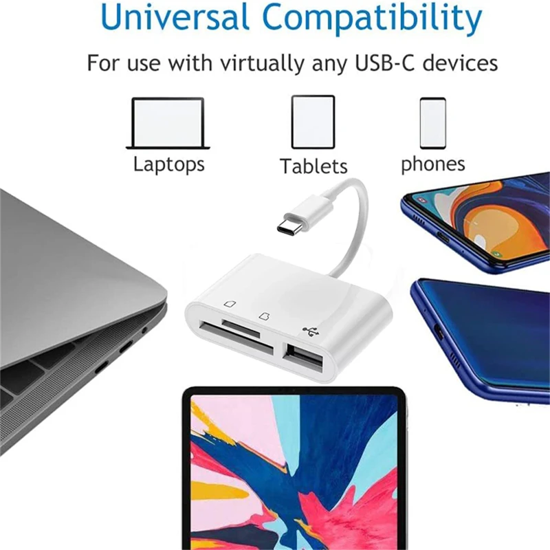 Multi porta hub 3 em 1 conversor tipo-c para usb c a adaptador otg tf sd micro leitor de cartão de memória para samsung android laptop