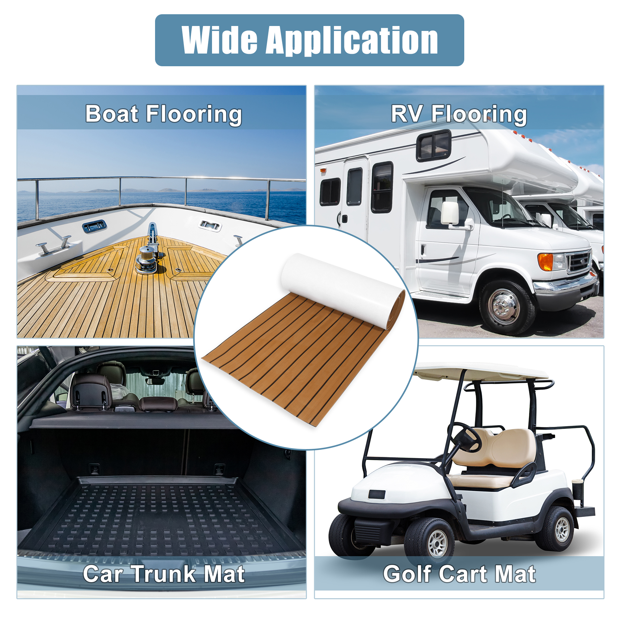 Uxcell 2400x600x5mm 2400x170x6mm 2400x57x6mm eva espuma barco piso de espuma deck de espuma de teca para barcos piso marinho iate de teca