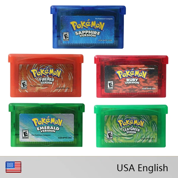 GBA Videospielkassette Konsolenkarte Pokemon Serie Emerald FireRed LeafGreen Ruby Sapphire USA Version für GBA NDS