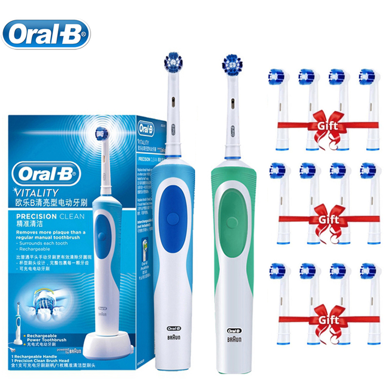 Oral b escova de dentes elétrica adulto rotação limpa dentes carregamento escova de dentes 3d clarear os dentes escova de cuidados orais com presente cabeças de escova