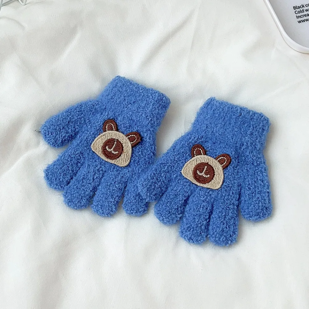 Guantes elásticos para niños y bebés, manoplas de dedo completo a prueba de frío, terciopelo grueso, mitones cálidos, Otoño e Invierno