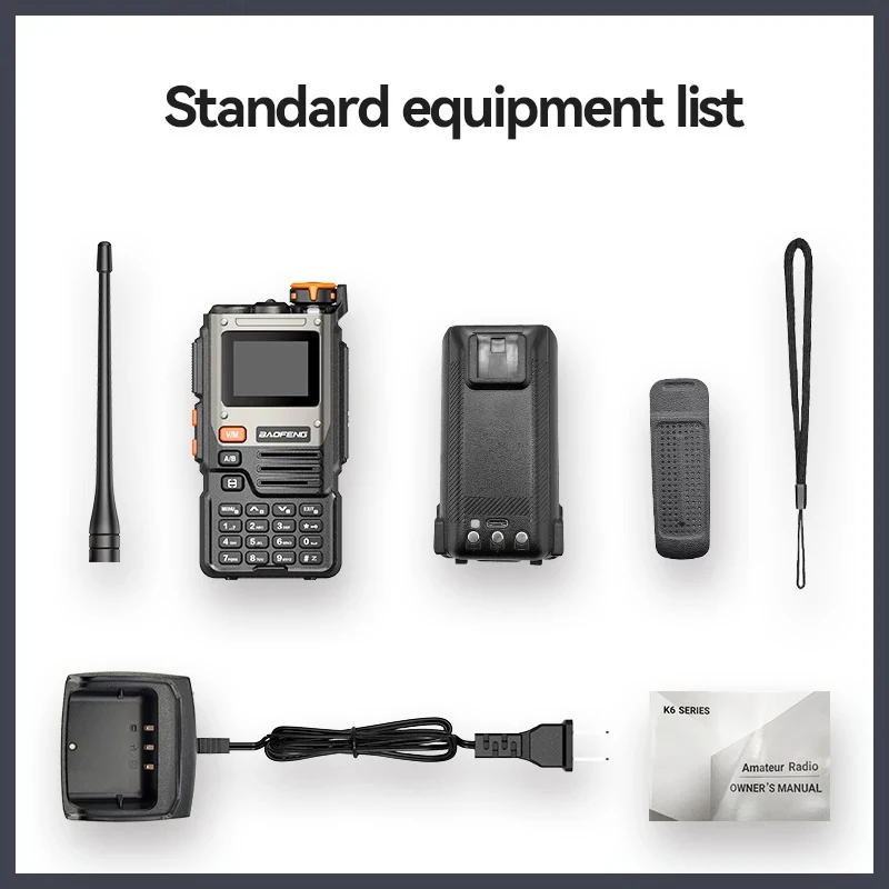 Baofeng UV-K61 Walkie Talkie Seven Bands VHF UHF Air Band 999Ch Double Wait Wireless Freq Copy NOAA FM Ham Radio Noise Cancel