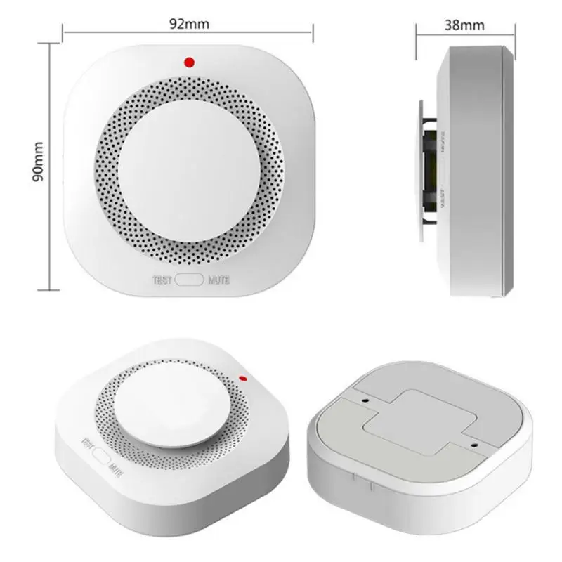 Tuya เครื่องตรวจจับควัน WiFi Smart Fire 90dB Smoke Alarm Sensor Home Security ระบบทํางานร่วมกับ Tuya สมาร์ท Li