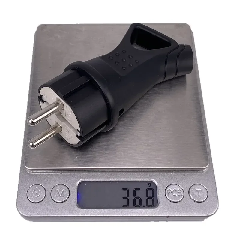 Tomada de borracha à prova d'água, conector europeu com aterramento elétrico com capa ip54 para cabo de alimentação diy 16a 250v