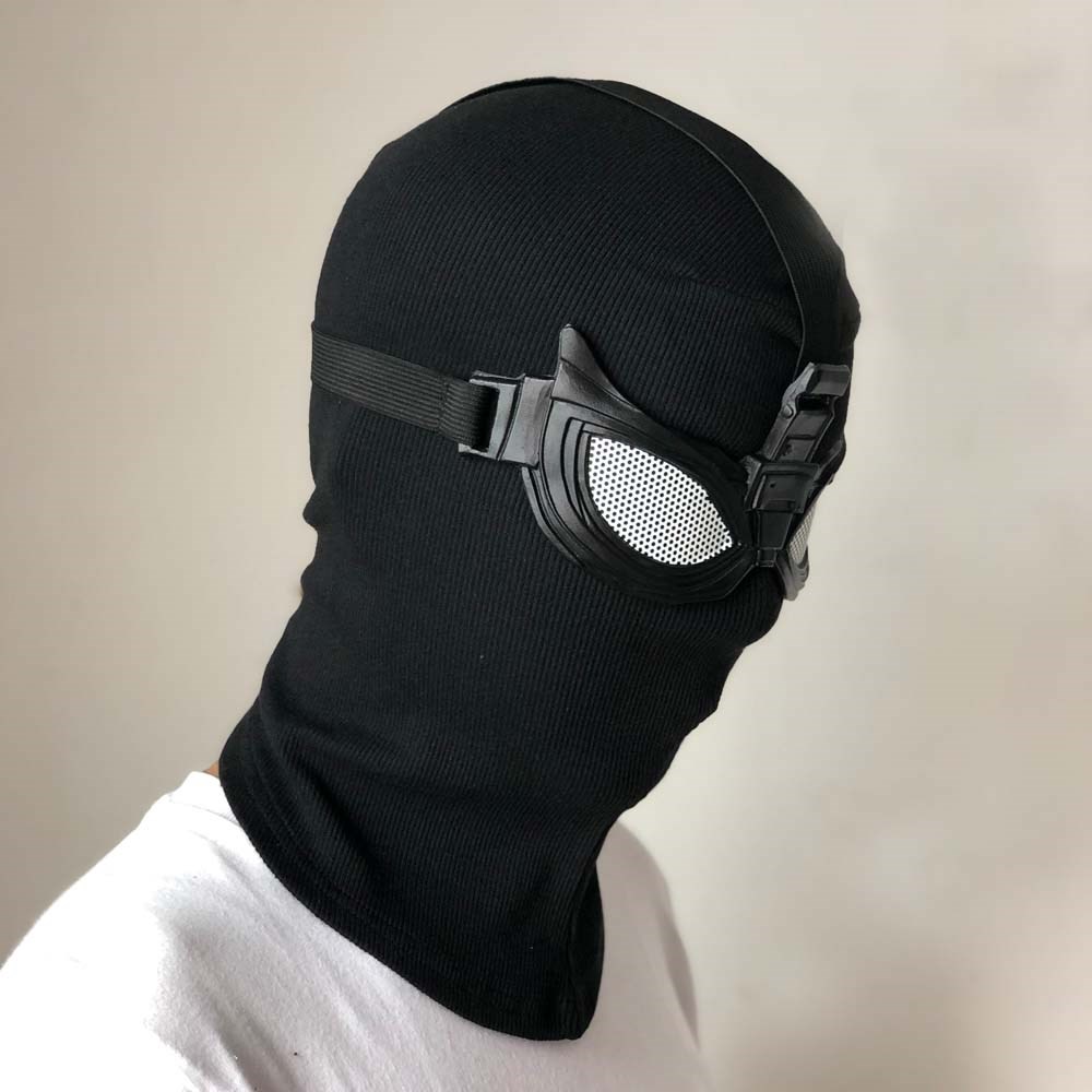 Máscara de araña de superhéroe Peter Parker, traje sigiloso para Cosplay, casco negro, accesorios de disfraz para fiesta de disfraces de Halloween