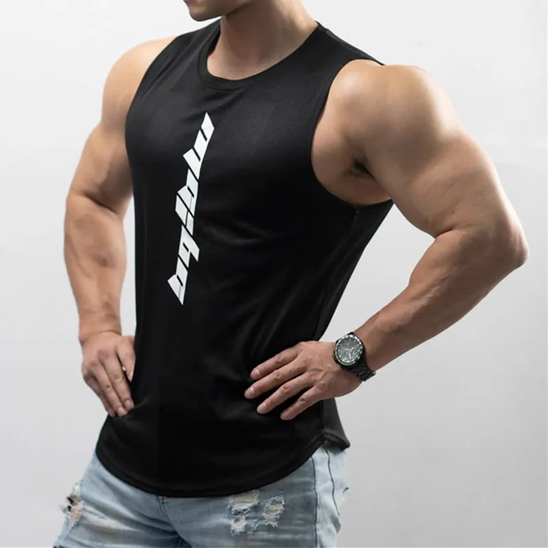 ใหม่ล่าสุดฟิตเนสหลวม men tank top แห้งเร็วเสื้อยืดเสื้อผ้าออกกําลังกายบาสเกตบอลการฝึกอบรมเสื้อกั๊กผู้ชายกีฬาเสื้อกล้าม