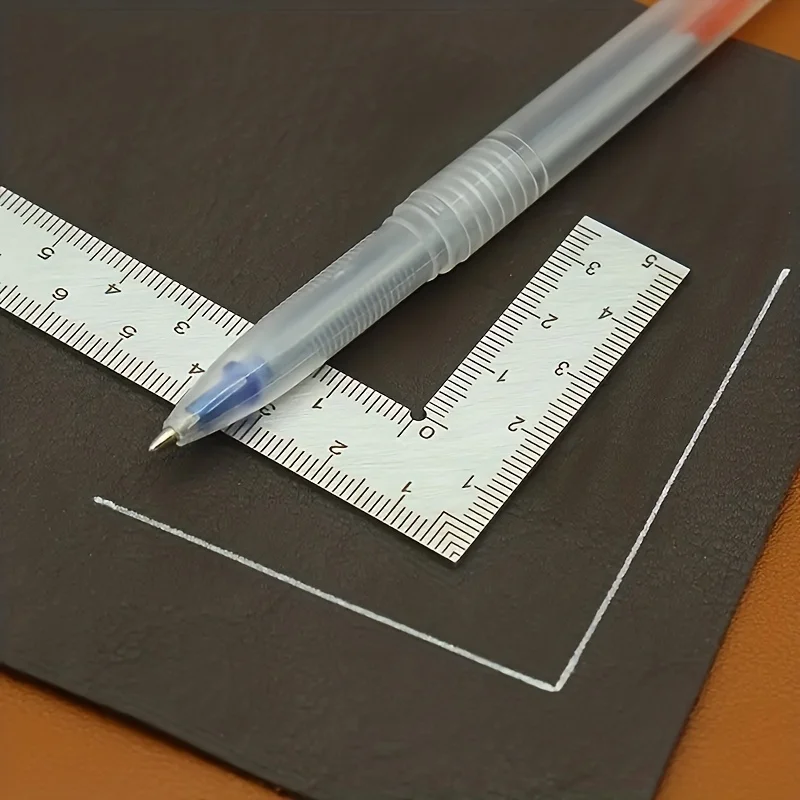 Mini Square Stainless Steel L-shaped Double Sided High Precision Scale Multifunctional Thickened Corner Ruler for Office/Home