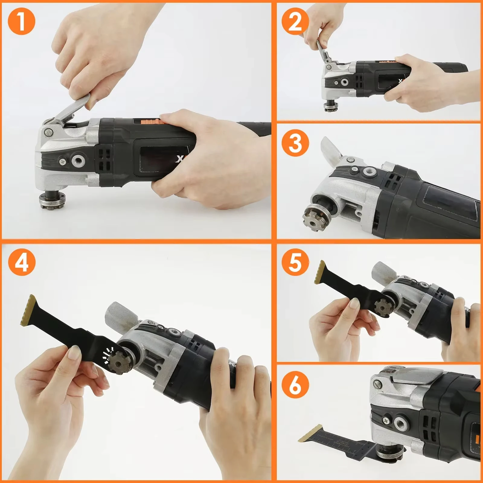 3/6PCS Titan Oszillierende Sägeblätter Kit, Plunge Cutting Multitool Klingen für Metall Holz Nägel Schrauben, Flush Cut Universal