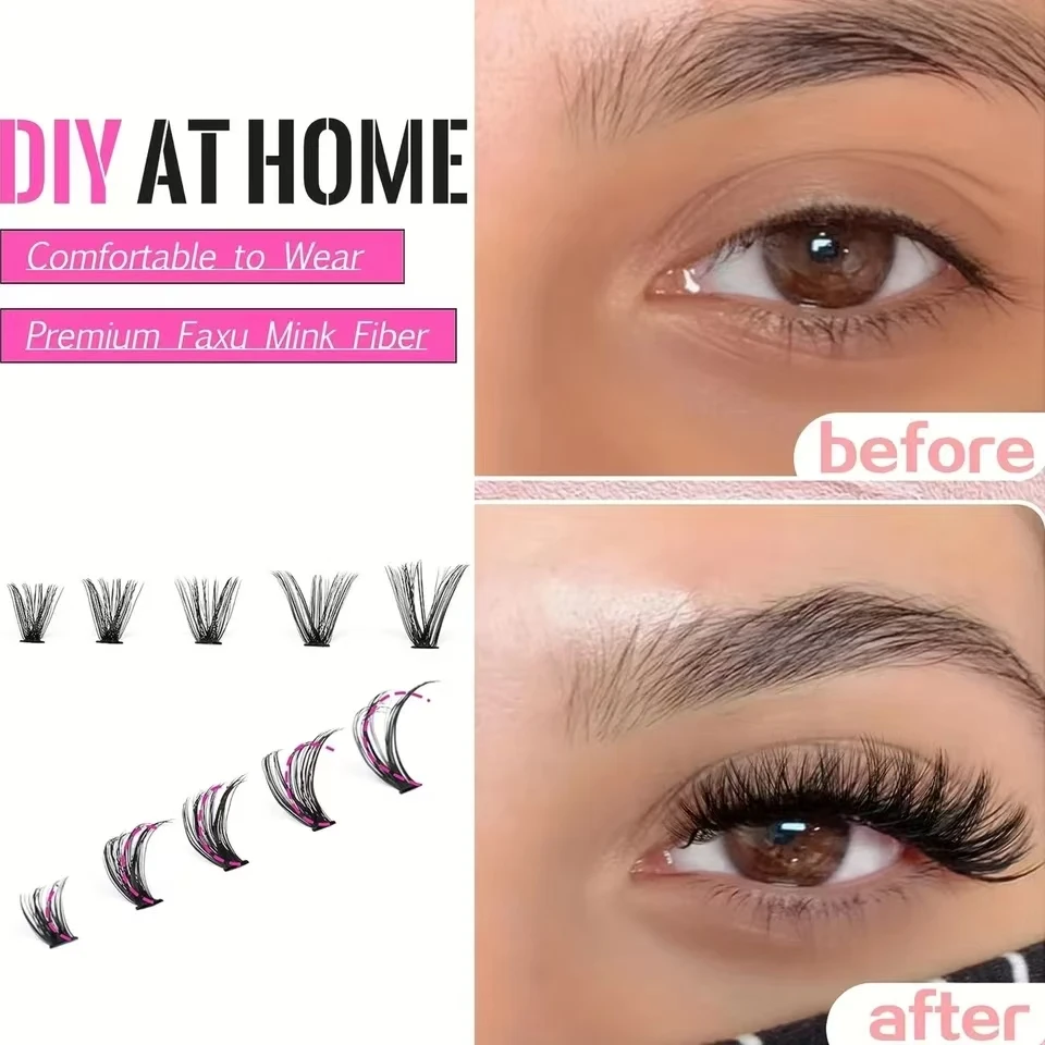 개별 속눈썹 8-16mm 200pcs 클러스터 속눈썹 자연 모양 혼합 트레이 DIY 속눈썹 확장 볼륨 속눈썹 클러스터 속눈썹 긴