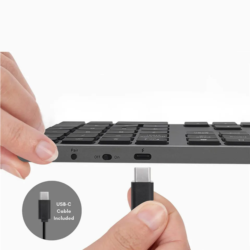 2,4 G Wireless Bluetooth Nummernblock Ultradünne Fernverbindung Numpad Numerische Tastatur für IOS Android Window Digital Keyboard
