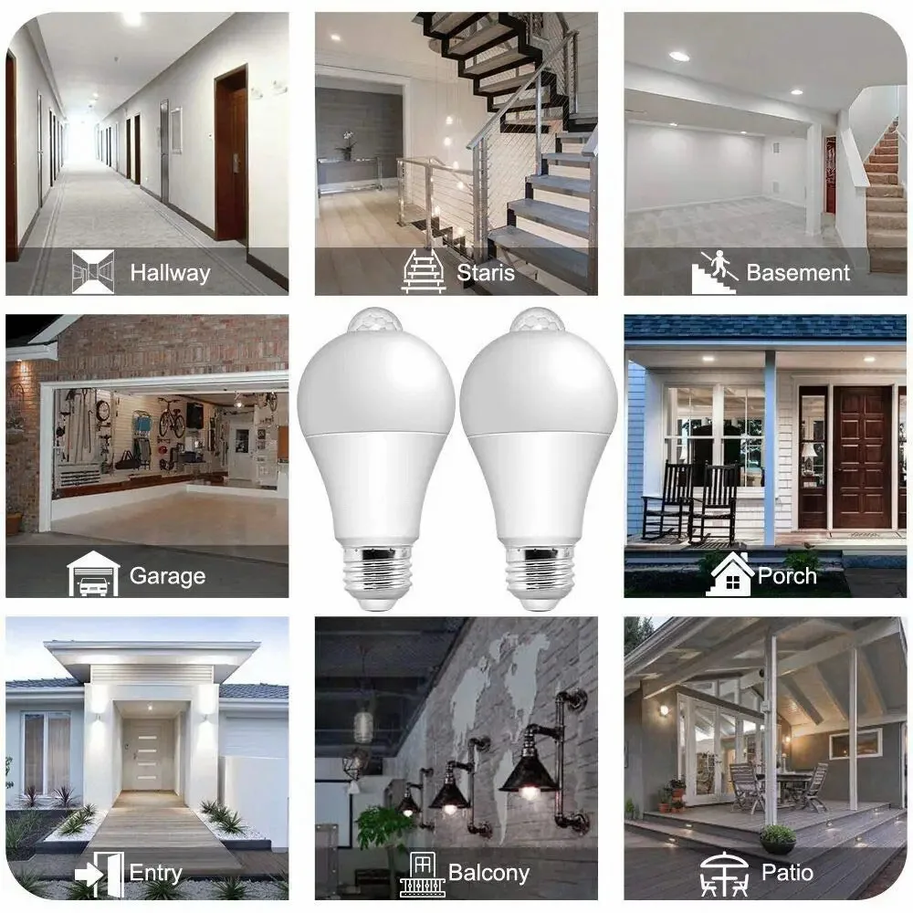 E27 LED Motion Sensor หลอดไฟ 15W 18W กลางแจ้งมนุษย์ Induction หลอดไฟสําหรับห้องนั่งเล่นห้องนอน Corridor โรงรถ