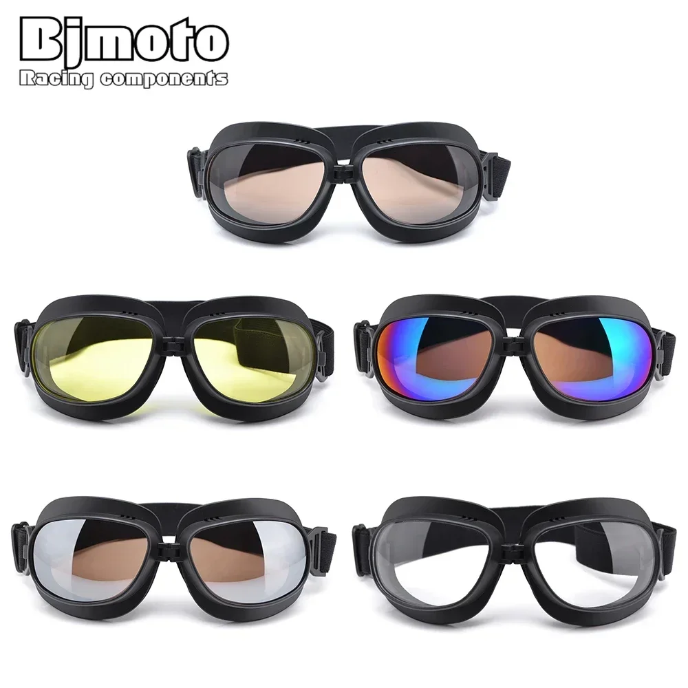 折りたたみオートバイゴーグルヴィンテージヘルメットゴーグル ATV UTV バイカー眼鏡ゴーグルメガネパイロットスクーターダートバイク