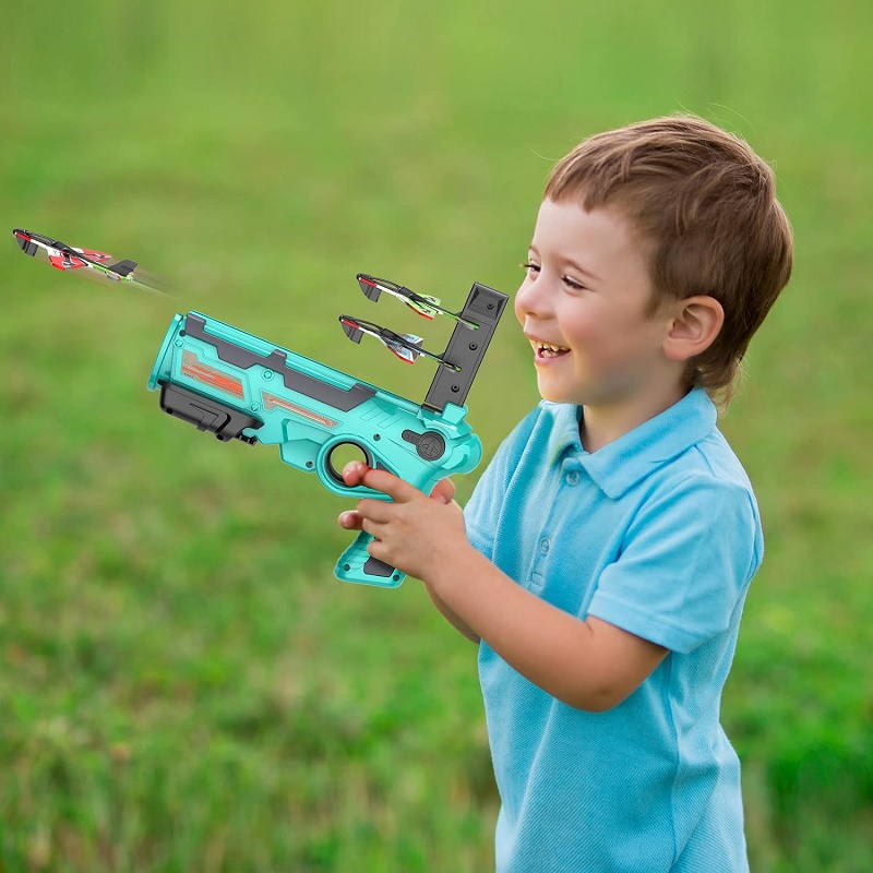 Avião lançador brinquedo crianças jogando espuma avião modo de vôo catapulta avião para crianças meninos esporte ao ar livre brinquedos voadores presentes
