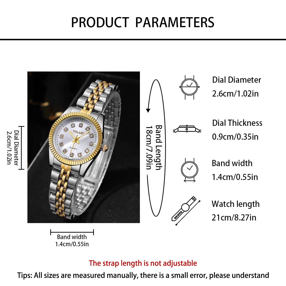 1 stuks dames mode ronde kamer goud stalen band quartz polshorloge