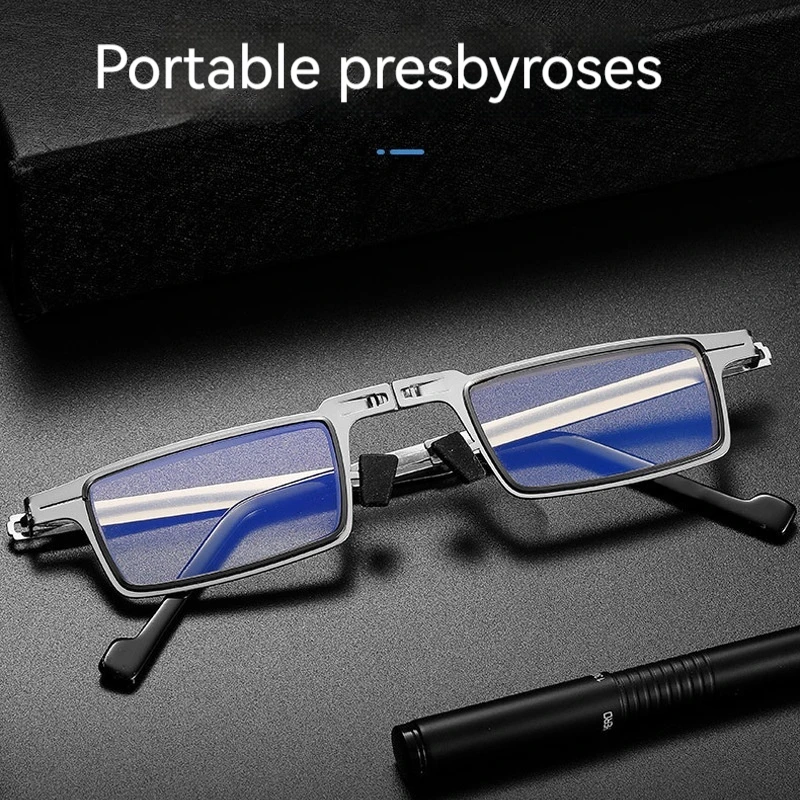 แว่นตา Ultra น้ําหนักเบา, พับได้ความละเอียดสูง, ป้องกันรังสีแสงสีฟ้า, แว่นตา PresbyoPia ระดับไฮเอนด์สําหรับวัยกลางคนและ