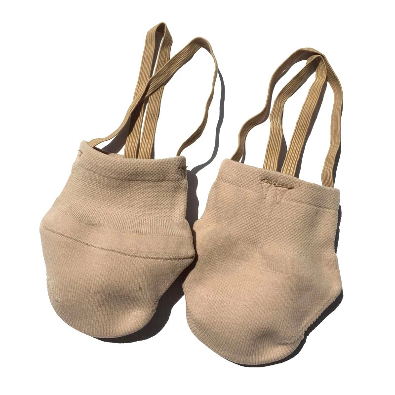 Zapatos de gimnasia rítmica, medias medias suaves, zapatos de suela blanda de competición profesional tejidos, zapatos de baile elásticos de Color piel