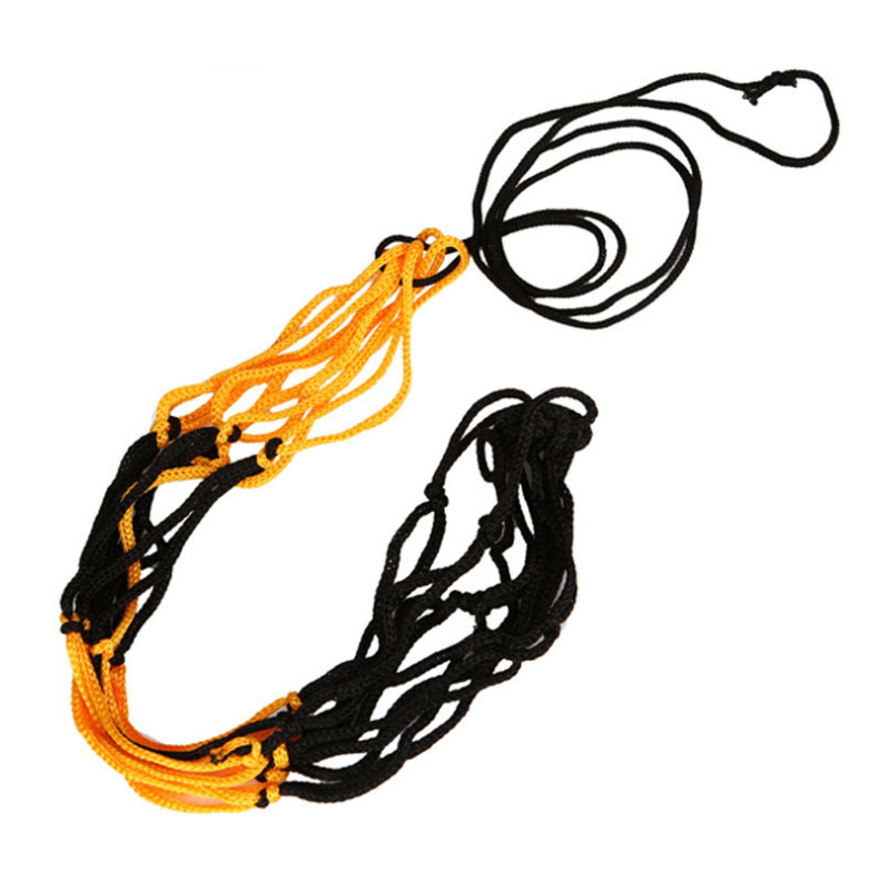 Bolsa de red de nailon para transporte de pelotas, malla para voleibol, baloncesto, fútbol, juego multideporte al aire libre, duradero, estándar, negro y amarillo