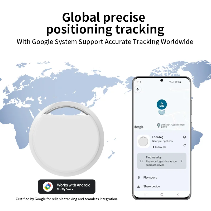 RSH Brand Echter Bluetooth-GPS-Tracker für Android-Telefone funktionieren mit Google Find My App Pet Key Finder für Xiaomi Samsung Pixel