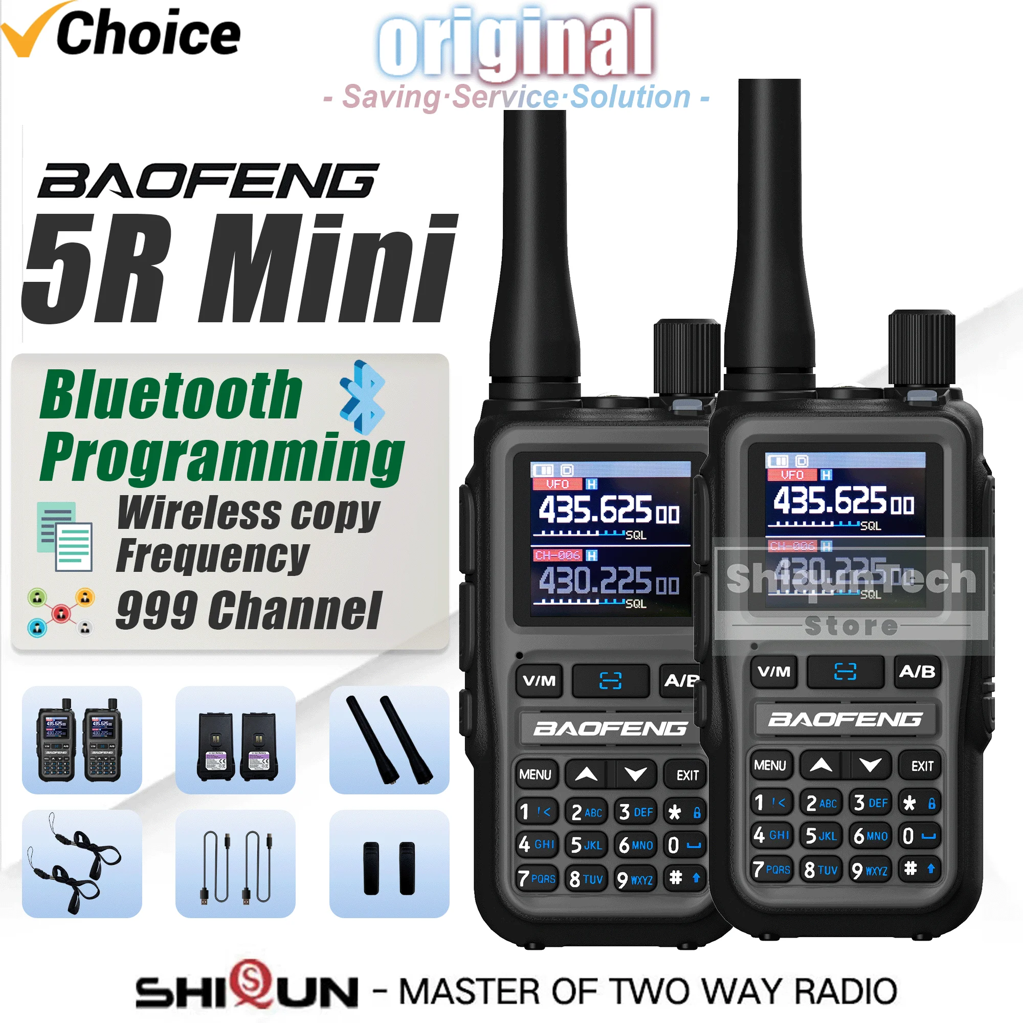 2PCS Baofeng 5R Mini Walkie Talkie Baofeng 5R Mini Walkie Talkie Typ-C Ladegerät Drahtlose Kopie Frequenz FM UV-5R Mini Ham Radio