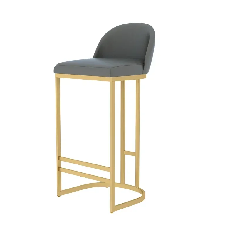 Sedia da bar alta da ufficio minimalista di lusso nordico dorato da pranzo sedia da bar da ufficio ergonomica morbida sedie da barbiere mobili